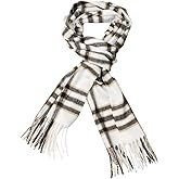 TZ Promise Herringbone Houndstooth Checked Pattern Cashmere Feel Classic Soft Luxurious Winter Scarf For Men Women