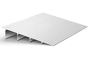 DWALE Door Threshold Ramp 4" Rise Door Ramp Aluminum Entry Ramp or Doorways Rated 800 lbs Load Capacity forWheelchair Scooters Power Chairs Walkers