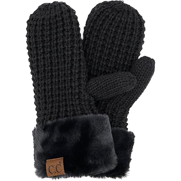 UGG LOGO MITTEN ブラック S/M UGG Women's AW Uggfluff Mitten - Graphic Leather Logo, Cozy