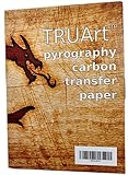 TRUArt Single Sided Carbon Transfer Black Tracing Paper for Woodworking and Transferring or Mirroring Wood Burning Patterns - 100 Sheets (Black)
