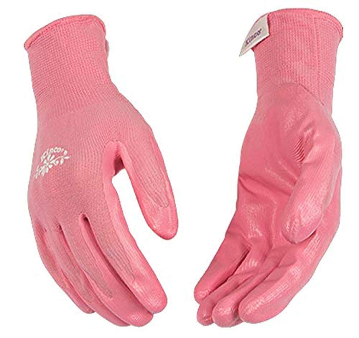 KINCO 1891WKL Women's Nitrile Gripping Gloves, Large, Pink