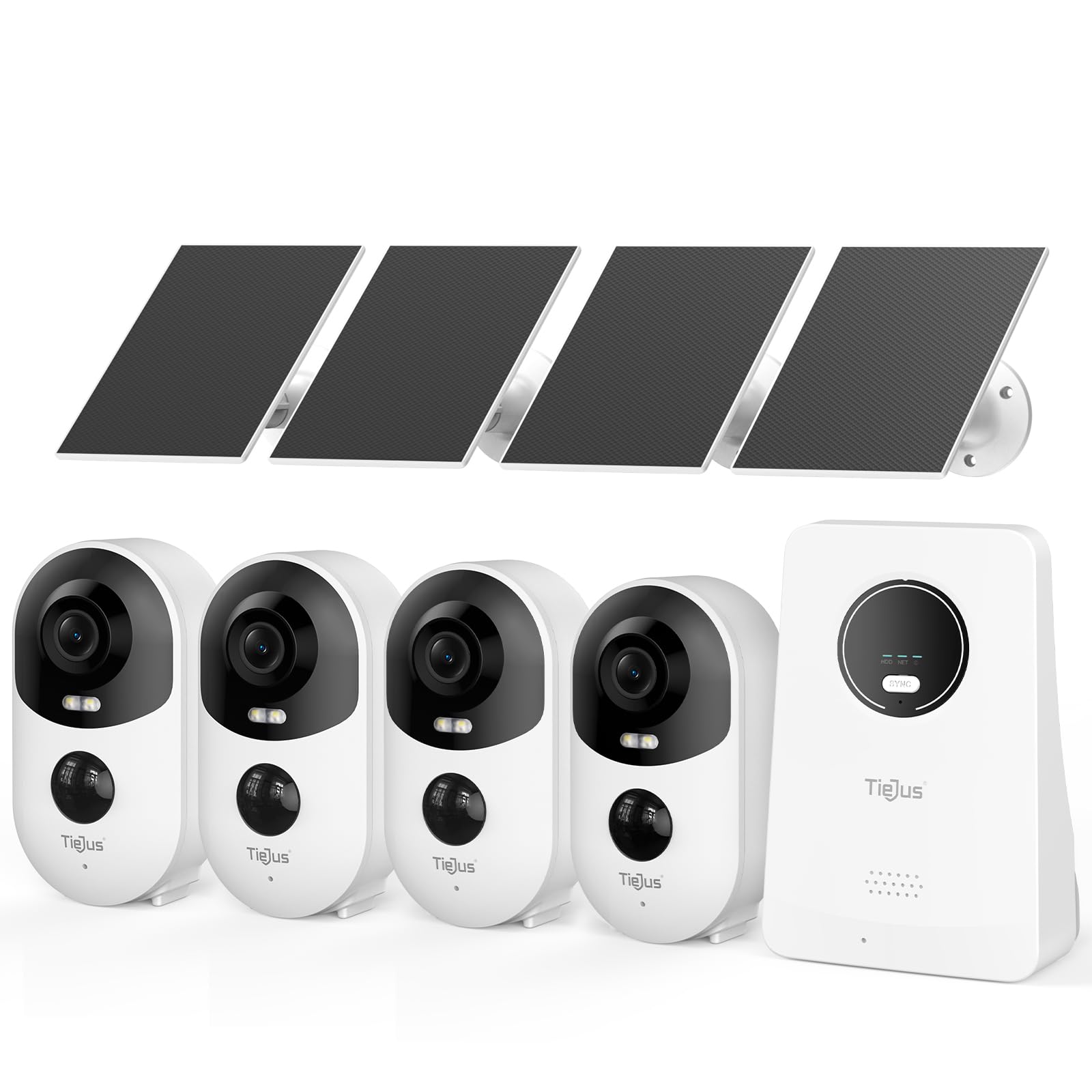 Photo 1 of TIEJUS 3K 4MP Security Cameras Outdoor Wireless, Solar Powered Cameras for Home Security, No Subscription, Smart Detection, Color Night Vision, 2-Way Talk, 2.4/5GHz WiFi, 32GB Local Storage