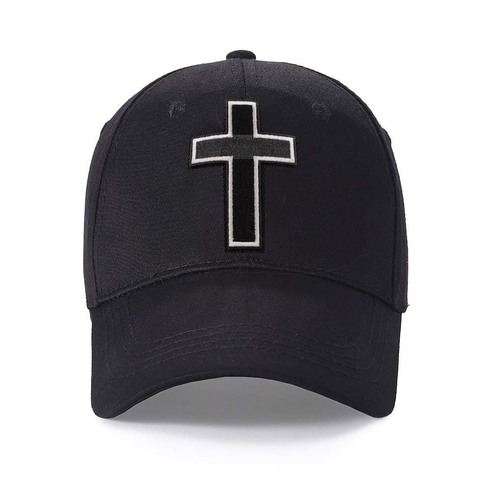 Religious Cross Logo Baseball Caps Mom Dad Hats for Men Women (Black
