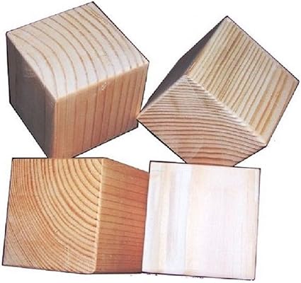 3-Inch Natural Unfinished Wood Blocks 