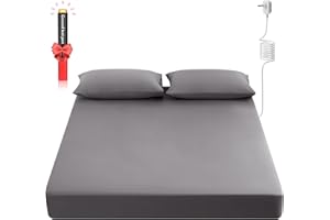 VOREEK Grounding Fitted Sheets 10% Pure Silver Fiber+90% Organic Cotton, Grounded Sheet Earth Connected Bed Deep Pocket Ground Energy, (King - 76"x 80"x 15" Deep Gray), Grounding Cord Included