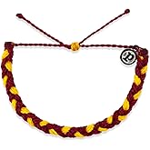 Pura Vida Bracelet Braided Stackable Bracelet for Women, One Size, Maroon/Yellow