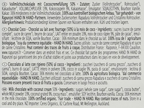 Rapunzel Cocos Creme Zartbitter Schokolade gefüllt HIH Bio, 100 g – Bild 6