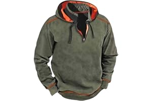 HUCHPI Mens Corduroy Sweatshirts Casual Lapel Collar Shirts Mock Neck Button Polo Pullover Waffle Sweater