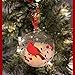 Lighted Cardinal Christmas Memorial Ornament LED Glass Ball with Cardinal Design When Cardinals Appear Angels are Near in Loving Memory 4-Hour Timer Included