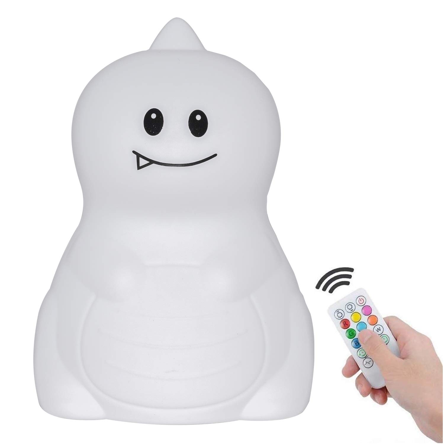 Tekemai Night Light, Bedside Lamp, Baby Nursery Lamp for Breastfeeding Safe, Break Resistant, Eye Caring, Adjustable Brightness & Color, Timing Function, Remote Control + Touch Control - Dinosaur