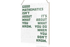 UDNADKEX Math Classroom Wall Sign Hanging Decor, Good Mathematics Isn't About What You Know, High School Middle School Classroom Wooden Decor Math Room Decoration, Gift for Math Lover Student Math Teacher