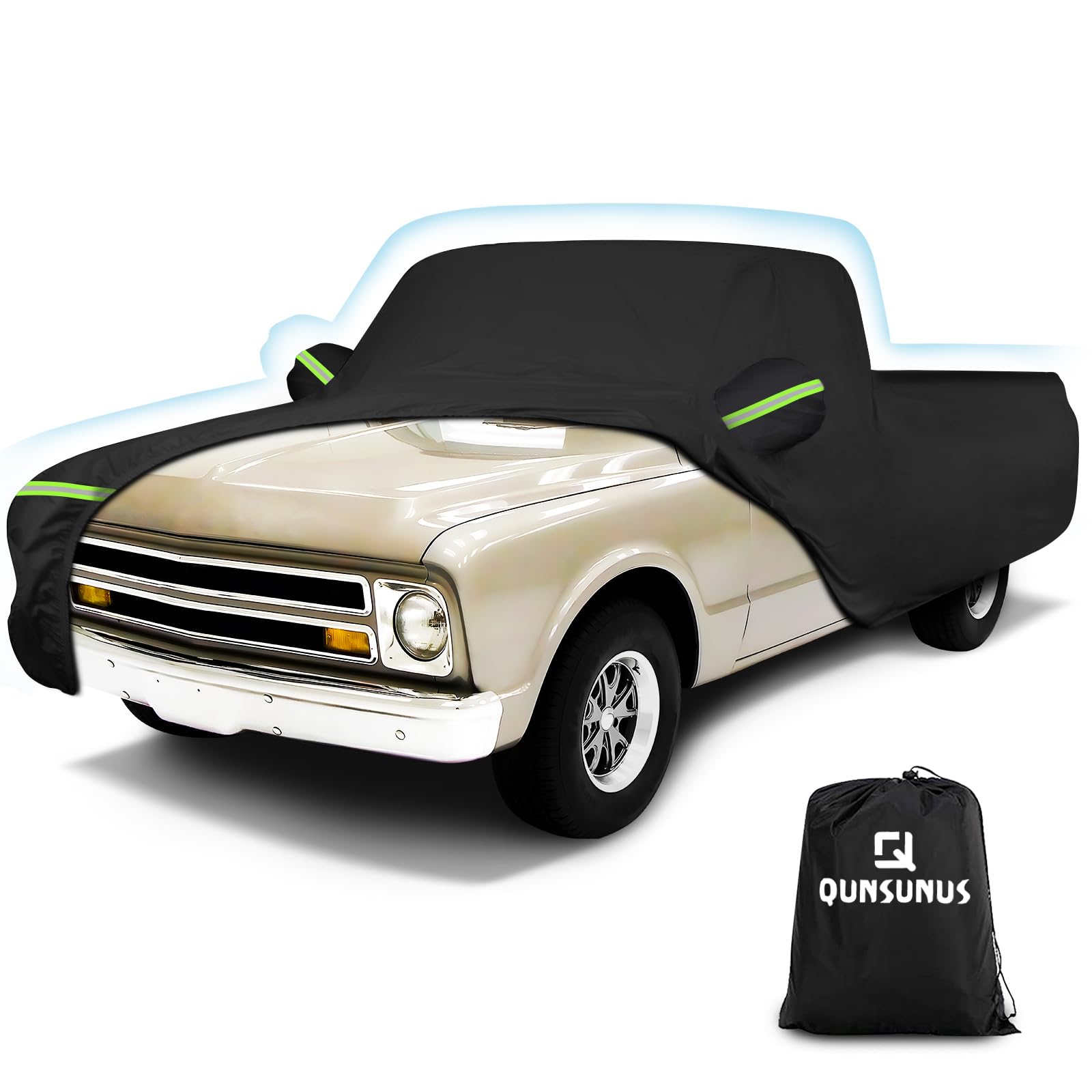 Photo 1 of QUNSUNUS Waterproof Car Cover for Chevrolet C10 C20 K10 K20 1960-1991, Outdoor Truck Cover with Zipper, Full Exterior Car Covers for Automobiles All Weather with Wind, Sun, UV and Dust Protection