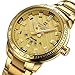 Golden Stainless steel Calendar Mens Watch