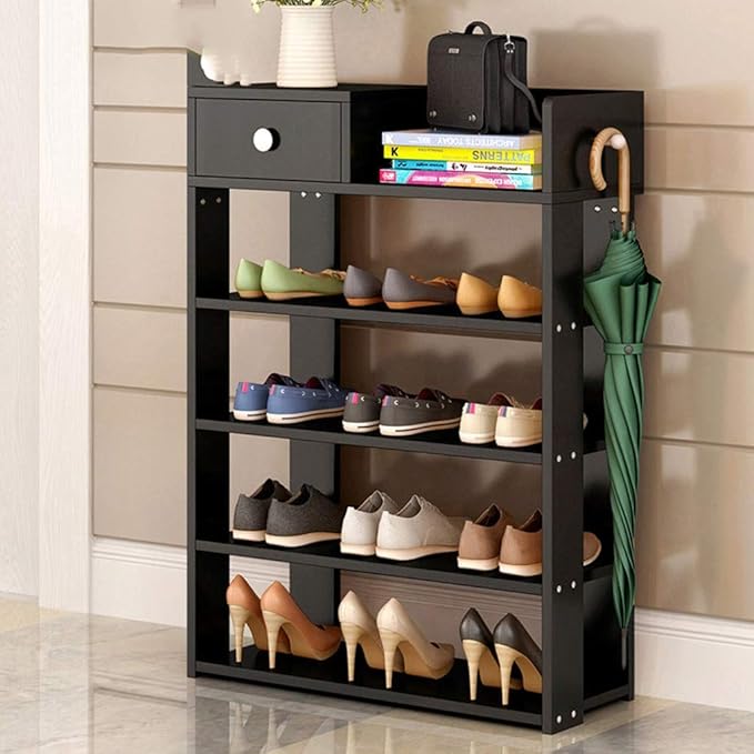 ZYuLi Scnunreg Mehrlagiger Schuhschrank Einfacher Haushaltslagerschuh Schwarz 60, Grundfarbe 60 (größe : 5 Layers Black)