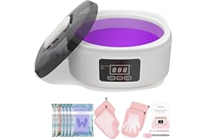 BACHENPNY Paraffin Wax Machine For Hands And Feet - Paraffin Wax Heater Moisturizing Set Automatic Timing Heat Preservation Paraffin Wax Machine For Hand Wax, Suitable For Arthritis, Dry Skin Repair(White)