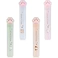 Kogcmeetl 4 Pieces Cute Mini Scissors, Cartoon Cat Paw Stainless Steel Craft Scissors, Folding Stationery Scissors with Safety Cover, Portable Safety Scissors for Paper Cutting, Scrapbooking, Crafting
