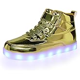 DIYJTS Unisex LED Light Up Shoes, Fashion High Top LED Sneakers USB