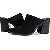 JeimPoey Womens Mules Pumps Point Closed Toe Slip-on Heels Stacked Chunky Block Heel Backless Clogs