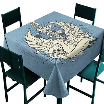 Amazon Com Sunnyhome Resistant Table Cover Guitar Rock N Roll