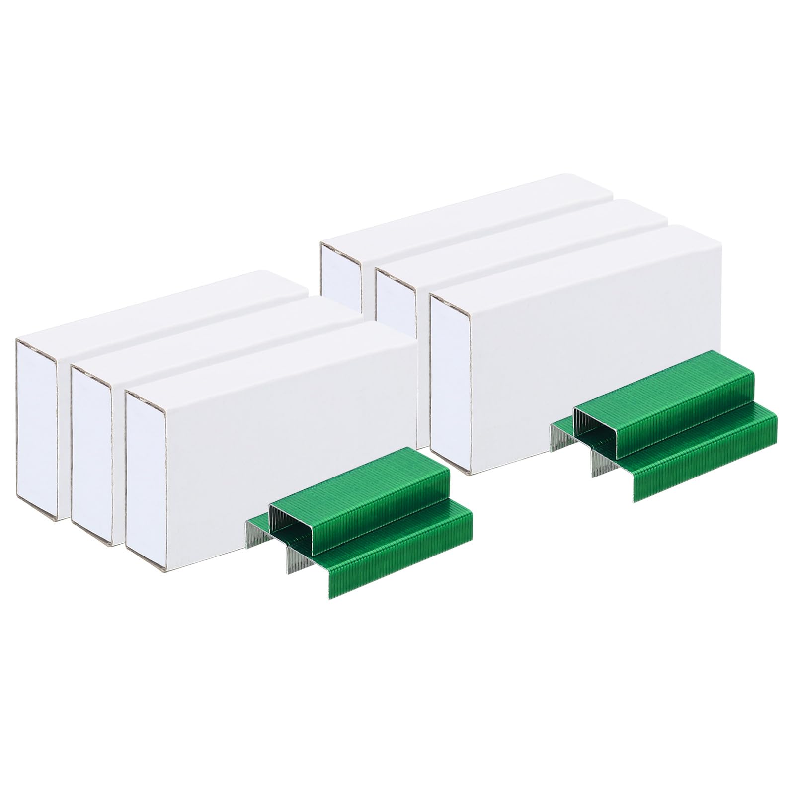 PATIKIL Staples for Stapler, 6 Pack(1000Pcs Staples Per Pack) #10 Mini 3/16 Inch Length Staples Jam Free for Home Office Supplies, Green