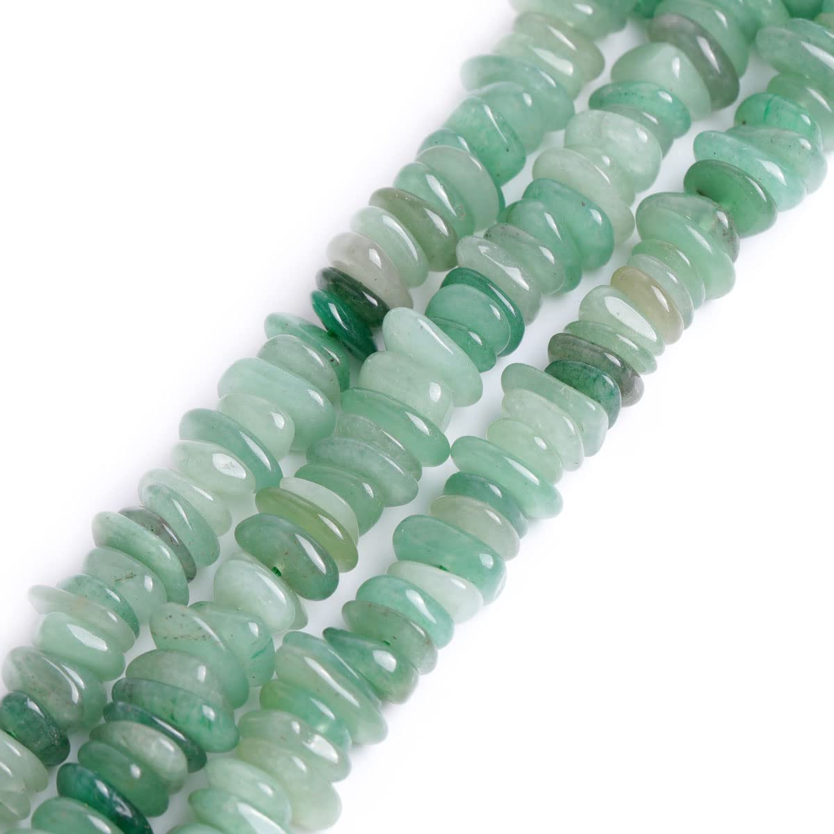 Sweet & Happy Girl's Store 3-5X10-12mm Freeform Potato Shape Gemstone Green Jade Beads Strand 15 Inch Jewellery Making Beads