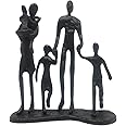 Artgenius Cast Iron Family Figurine,Art Metal Family Statue Home Decoration for Anniversary Birthday (Family of Five)