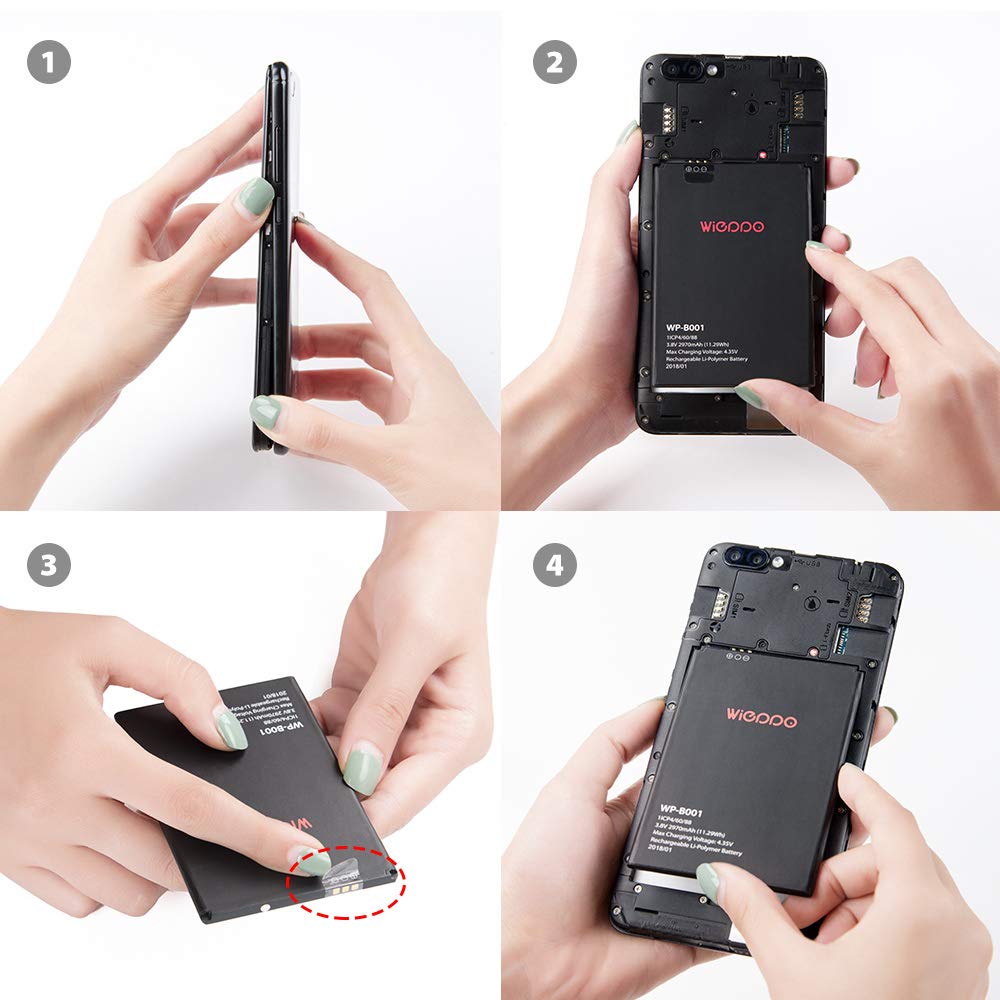 Smartphone Libre 4G, Wieppo S6 Teléfono móvil Dual SIM con Pantalla DE 5.5 Pulgadas HD 1280 * 720, Doble Cámara 8MP+5MP, 2GB RAM 16GB ROM, Android 7.0, Batería de 2970mAh(Plata)