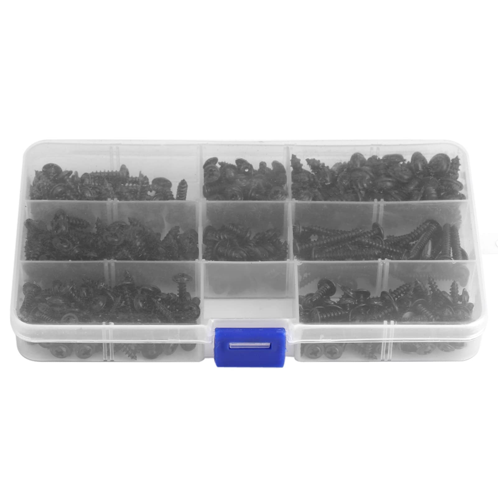 340Pcs Self Tapping Screws Assortment Kit,Self Tapping Mixed Screws Assortment,Stainless Steel Screws Self Drilling Screws with Case,Sheet Metal Screw Assortment Kit for Building Materials Car,Boat