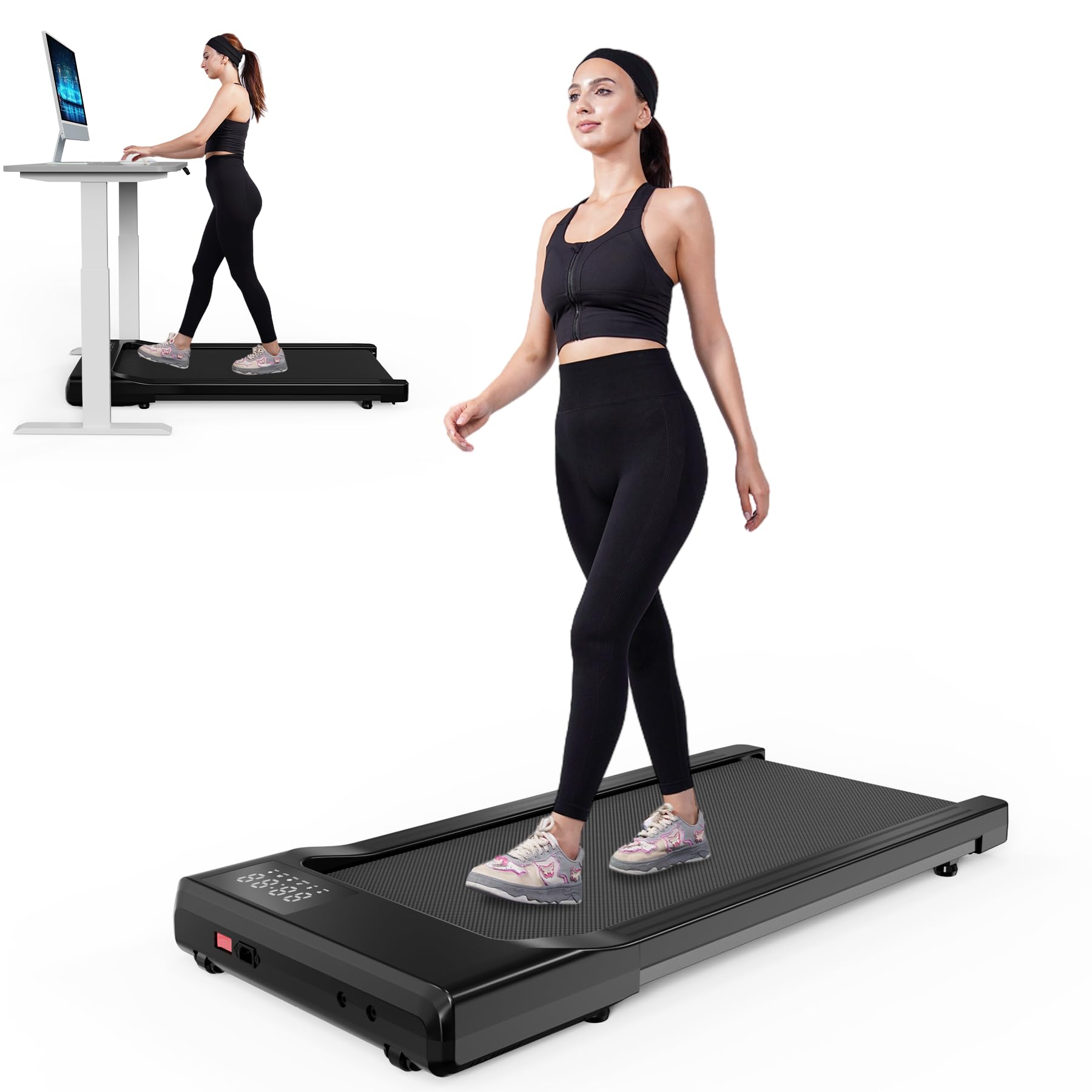 Photo 1 of *** the photo is reference***SupeRun Walking Pad, Under Desk Treadmill, 3 in 1 Portable Treadmill with Remote Control LED Display, 2.2 HP Quiet Walking Jogging Machine for Office Home Use, 300 Lbs Capacity