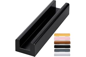 Colingmill 1 Pcs Wooden Floor Mirror Stand Anti Slip Base for Full Length Mirrors 9.8 x 2.3 x 1.5 Inches Stable Support Holder Bracket with Enlarged Non Slip Pads for Home Mirror Frames (Black)