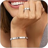 MPRAINBOW Gold Rings Bracelets for Women, 18K Gold Plated Friendship Bracelet Cubic Zirconia Bangle with Ring Jewelry Set,Wedding Party Birthday Gifts for Her Girlfriend