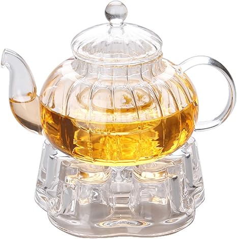 Amazon Iwailoft 癒し 耐熱ガラス ティーポット 茶こし付き ガラス 急須 保温 キャンドルウォーマー ティーウォーマン セット ティーフォーツー ガラス製ポット 紅茶 フルーツティー リーフティー 花茶 工芸茶 ハーフティー に 直火可 Il Set1925 筋入ティーポットと