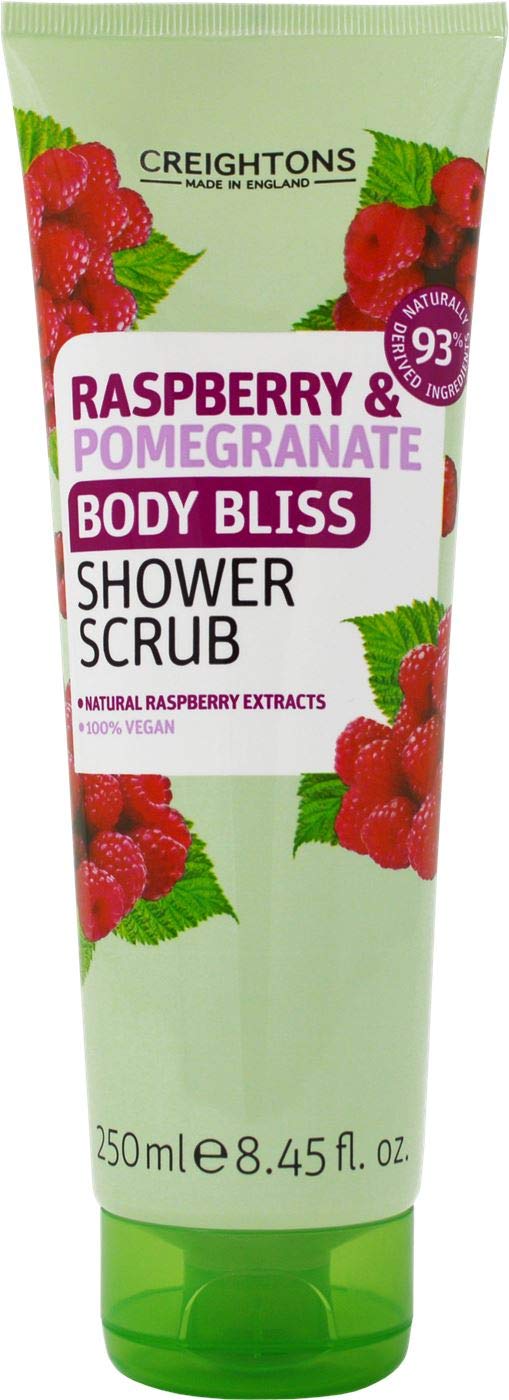 Creightons Body Bliss Raspberry and Pomegranate Shower Scrub (250 ml) - Revitalise Your Senses & Boost Your Energy with Juicy Extracts of Raspberry & Pomegranate, Vegan Friendly