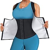 LANCS Sauna Suit for Women Sweat Waist Trainer Zipper Vest Cincher Body Shaper Corset Slimming Workout Tank Tops