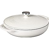 Lodge EC3CC13 Enameled Cast Iron Covered Casserole, 3.6-Quart, Oyster White