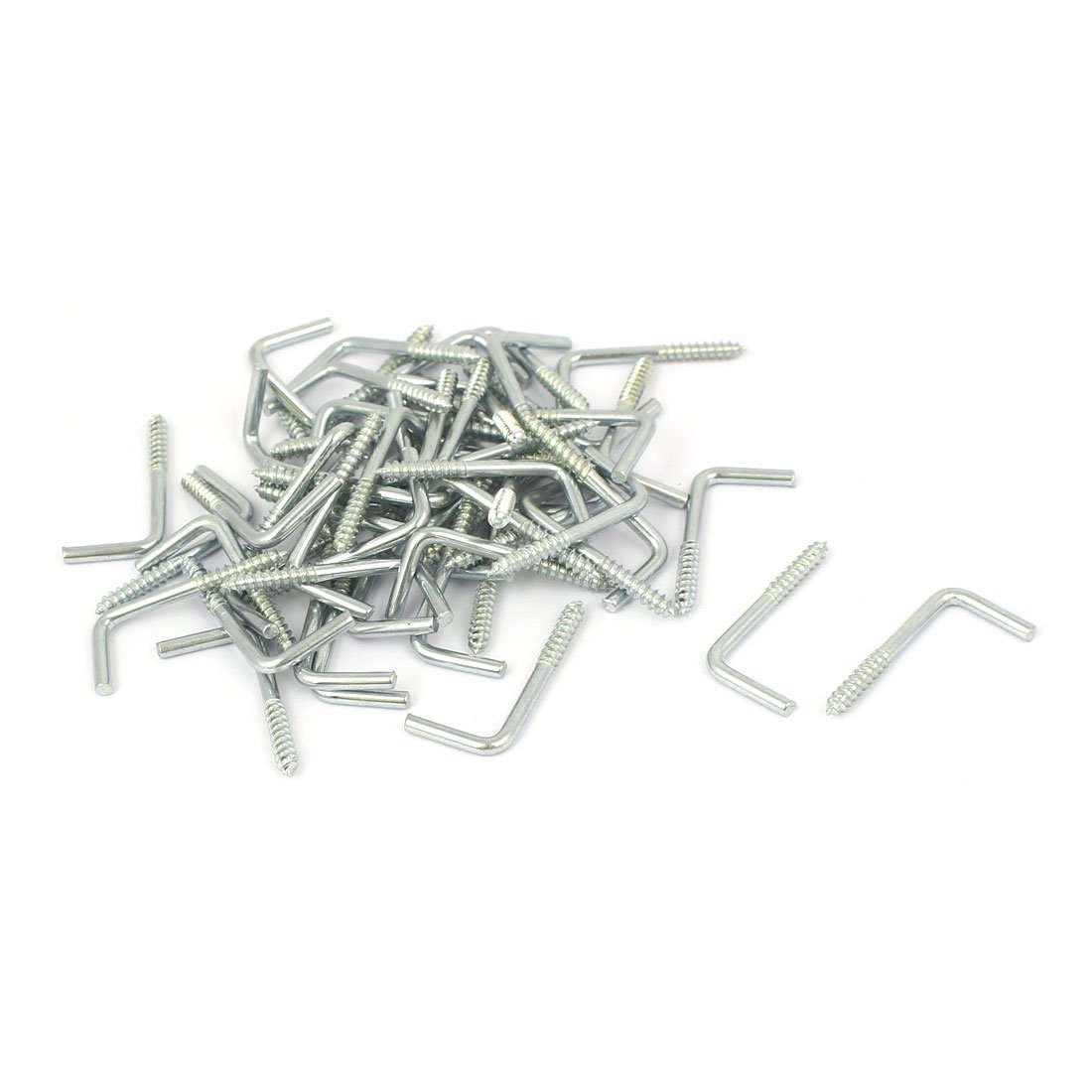 sourcing map Home Wall M3x25mm L Shaped Self Tapping Metal Screw Hook Picture Hanger 50pcs