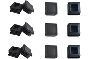 ZYYC 12 Pack 25mm(1”) Square Black Plastic Plug, 25mmx25mm(1"x1") Square Tubing Plug 1x1 Tube End CapsTubing Post End Cap Suitable for 1 Inch Square Metal Tube