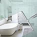 E-PRANCE Shower Window Squeegee, Deluxe Stainless Steel Squeegee for Bathroom Mirror Wiper, Window Glass Cleaning, Longer Handle with Stripes for Easy Grip (A)
