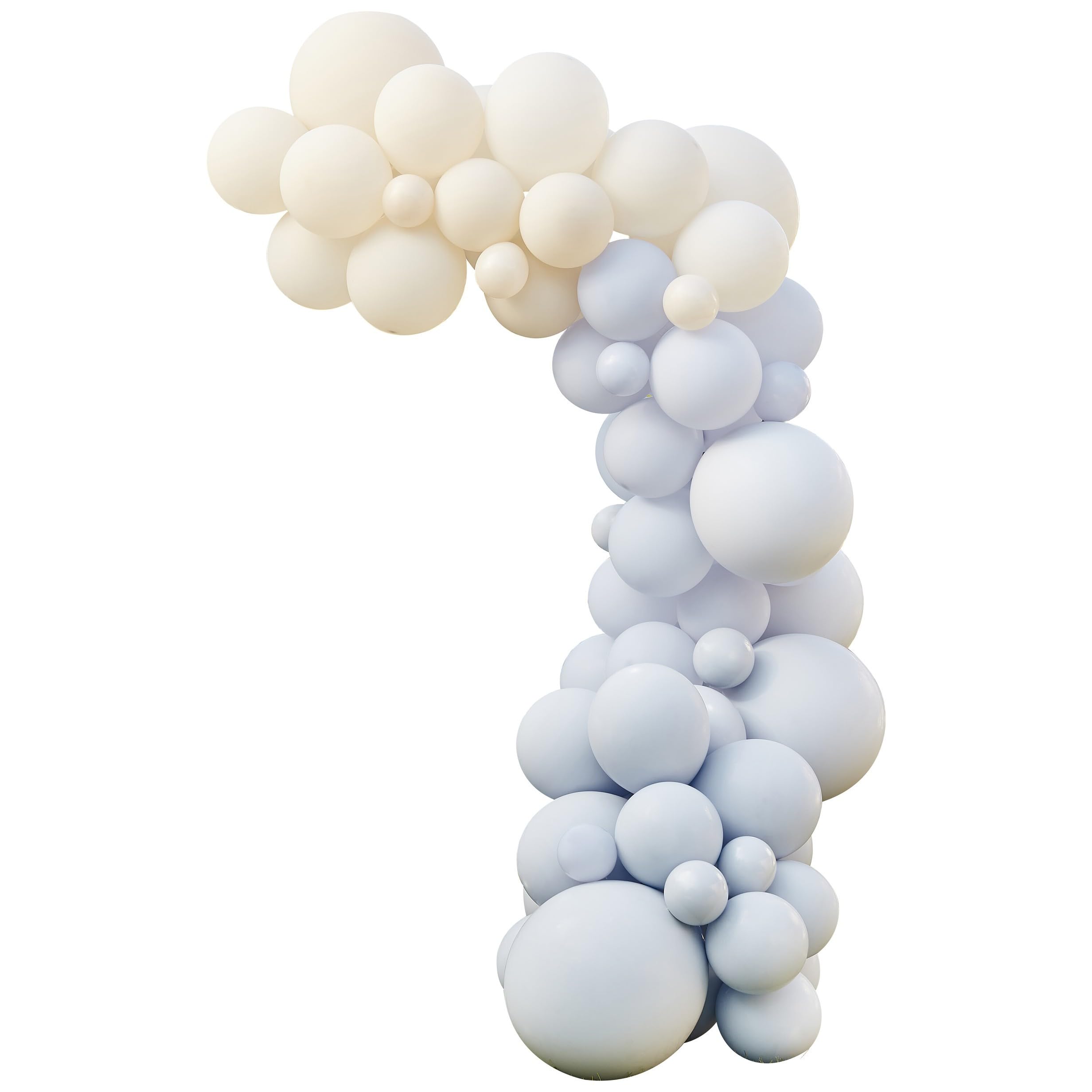 Ginger Ray Blue, Cream & White Balloon Arch Garland Party Backdrop Kit - 75 Latex Balloons