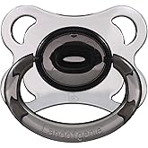 Landofgenie Large Shield Adult Size Pacifiers Set Moon Shape Transparent Design Pacifier Black
