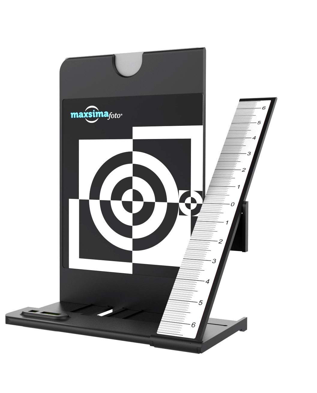 Maxsimafoto - Lens Focus Calibration Tool Alignment Ruler with white balance card