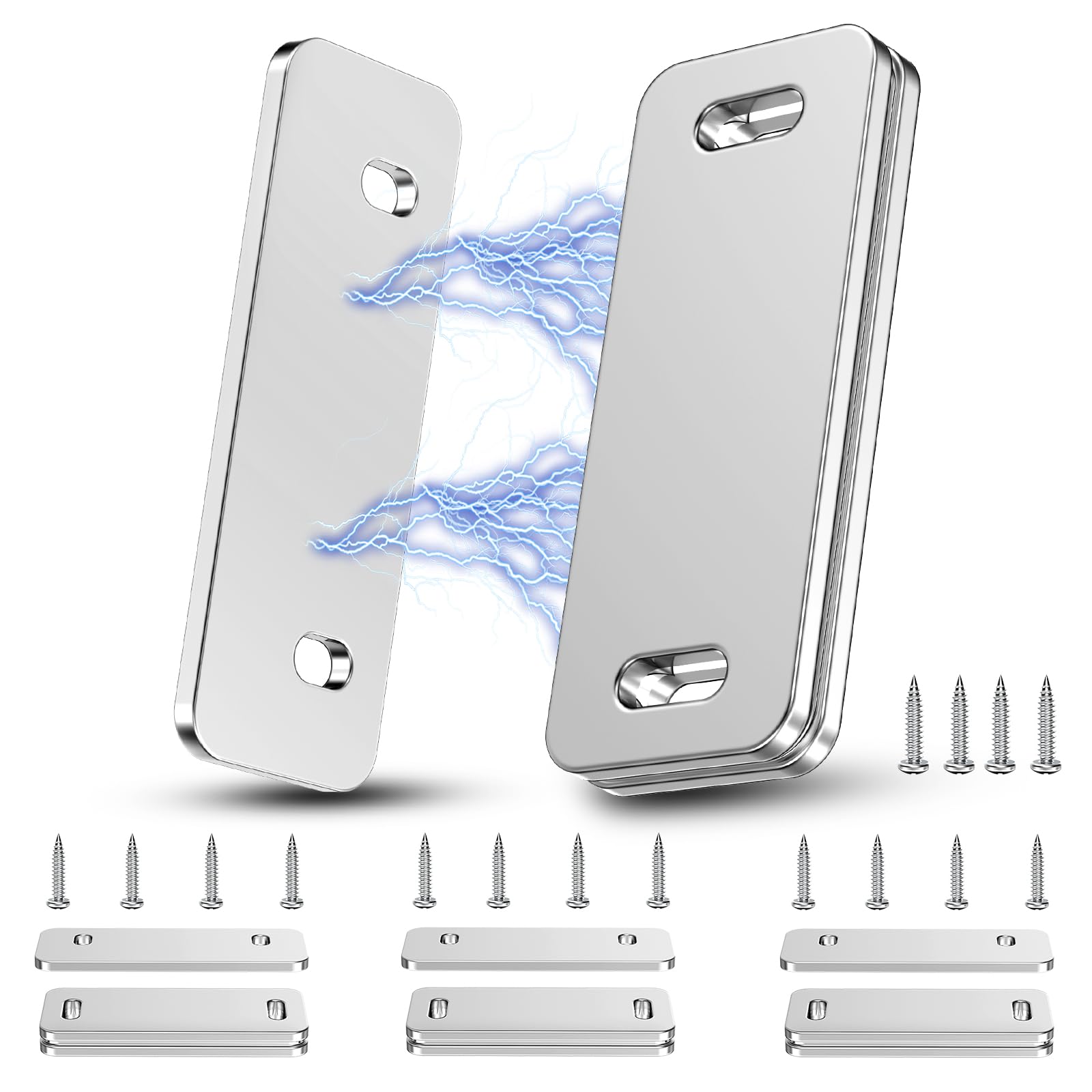 Dolenor Ultra Thin Cabinet Door Magnets Catch,Magnetic Door Catch,Cabinet Latch Magnetic Closures for Kitchen Closet and Cupboard Wardrobe (4, White)