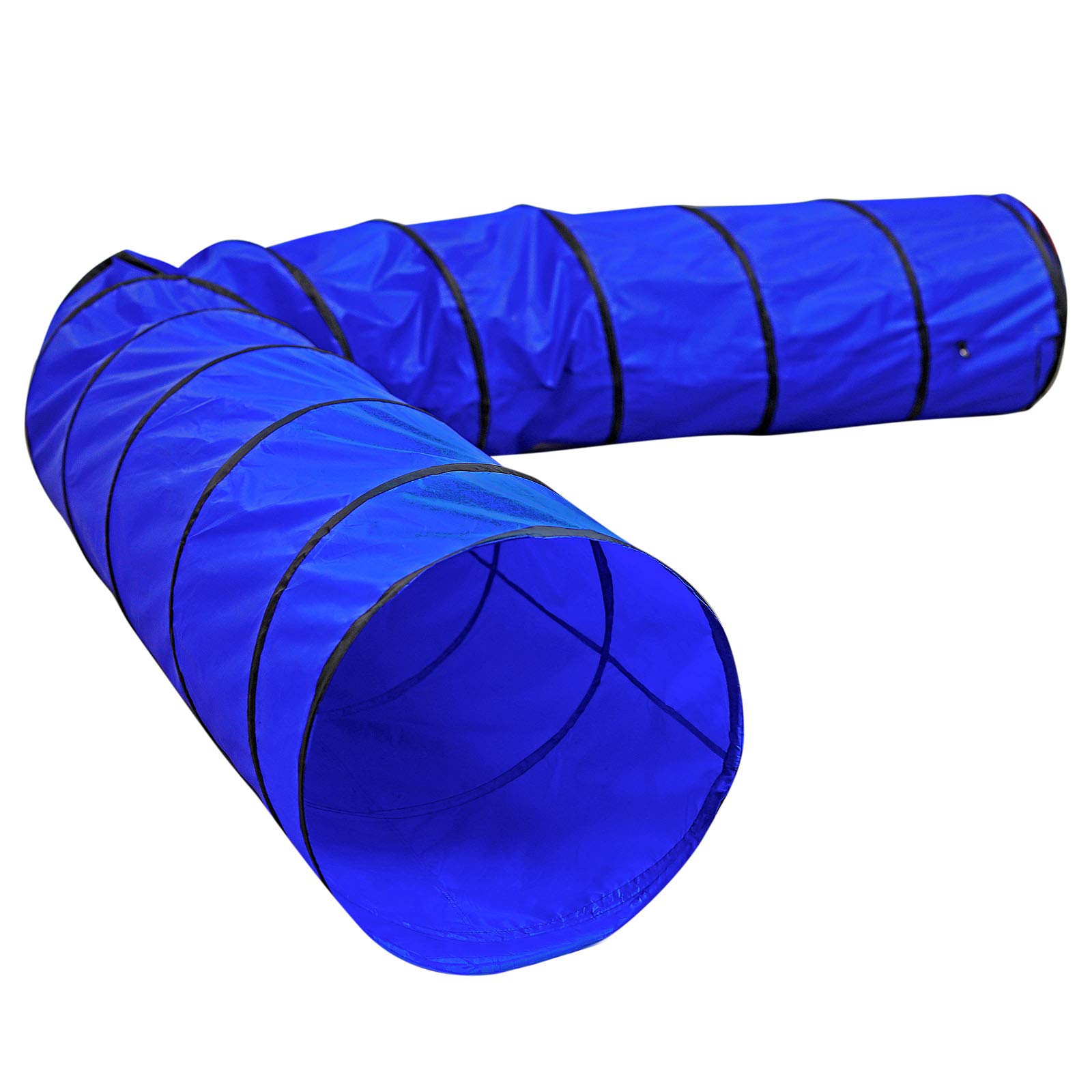 lionto Outdoor Tunnel Robust for Large and Small Dogs, 500 x 60 cm, Foldable Play Tunnel for Children with Pegs Made of Tear-Resistant Material, Stable Agility Tunnel with Practical Carry Bag, Blue