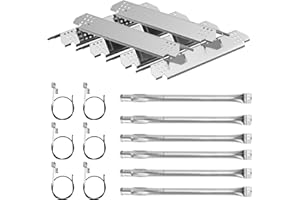 BMMXBI Grill Replacement Parts for Nexgrill Grill 6-Burner 7720-0896B 720-0882A Grill, Grill Heat Plates Shield&Grill Burner Tubes Burner for Nexgrill Grill 5-Burner 720-0968C, 4 Burner 720-0830H