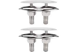YaeMarine Pair of 6" 316 Stainless Steel Pull up Cleat Deck Hidden Flush Mount Boat Cleat Stainless Boat Cleat
