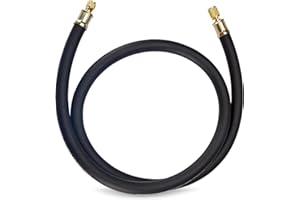 BANG4BUCK Upgraded 1/2" Diameter Hvac Vacuum Hose, 3/8" to 1/4" Fitting High-Flow Refrigerant Hose Faster HVAC Evacuation and Recovery, 6 Feet Black