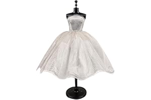 APATSUKI Fashion Tutu Ballet Dress for 11.5" Doll Clothes Outfits 1/6 Dolls Accessories Rhinestone 3-Layer Skirt Ball Party Gown (Pearl)