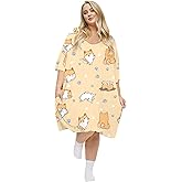 KFUBUO Plus Size Nightgowns for Women V-Neck Sleep Tshirts Dress Pjs Lounge Short Sleeves Sleepwear With Pocket Fit S-5XL