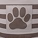 Bone Dry Pet Storage Collection Striped Paw Patch Bin, Small Rectangle, Brown