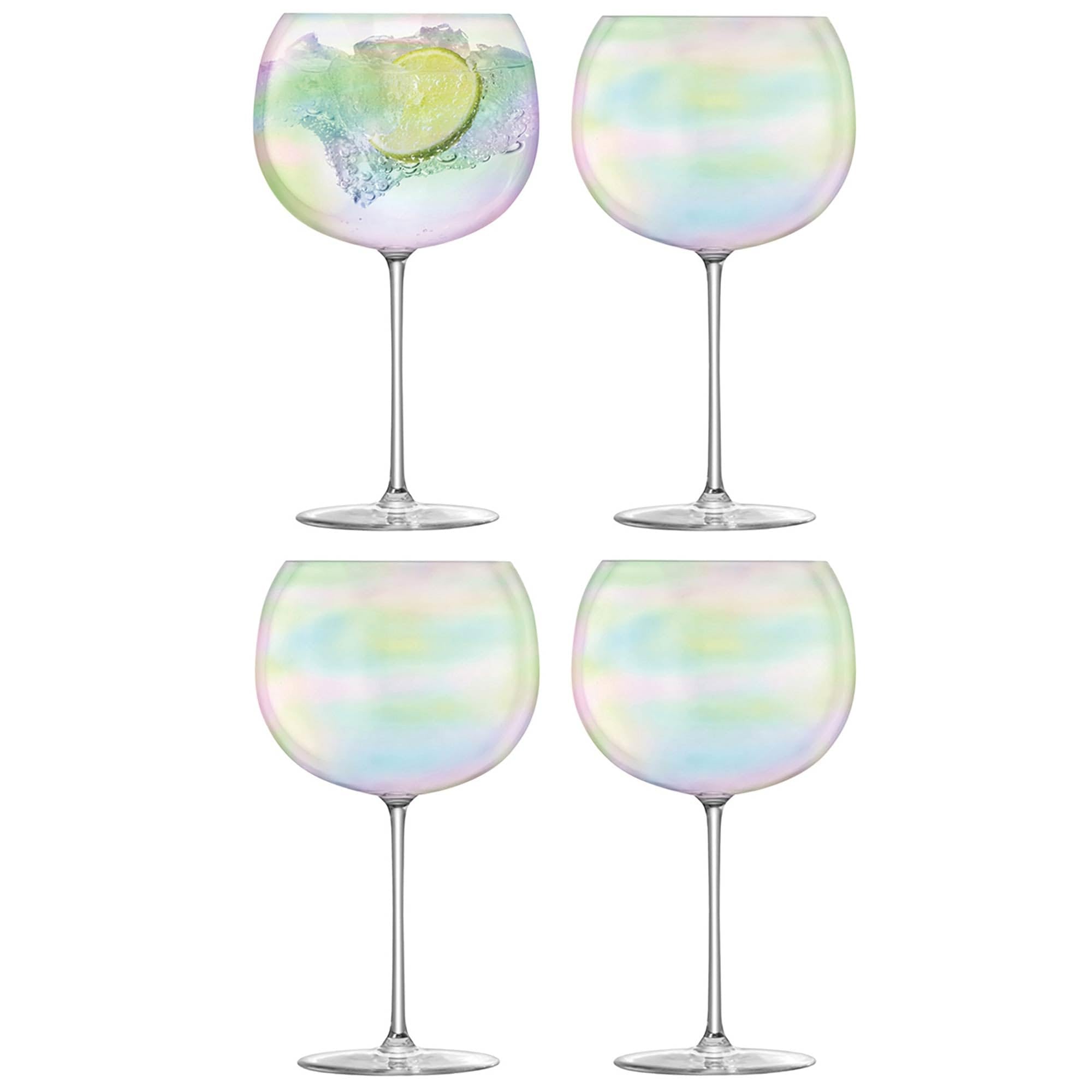 LSA Bubble Balloon Glass 680ml Pearl | Set of 4 | Handmade and hand-painted glass | BB02